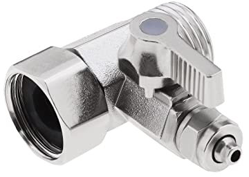 ECSiNG T-Absperrventil 1/2 Zoll Weiblich, 1/2 Zoll Männlich, 1/4 Zoll Rohr Schnellkupplung Durchgangsventil Speisewasseradapter für Trinkwasserfilter-Unter Waschbecken
