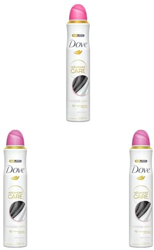 Dove Advanced Care Invisible Care Anti-perspirant Deodorant with Triple Moisturising technology Spray for 72 hour protection and no white marks or yellow stains 200 ml (Pack of 3)