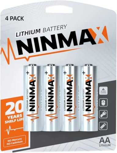 NINMAX® Lithium AA Battery, 4 Pack, 3500mAh 1.5V Longest Lasting Double A Battery【Disposable】