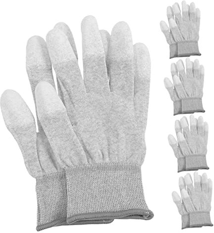 Angoily Handschuhe Schutz Antistatische Arbeitshandschuhe Mit Rutschfester Pu Beschichtung Für Präzise Industrieanwendungen Größe Ideal Für Elektronische Fertigung Und Saubere Räume Fingerhandschuhe