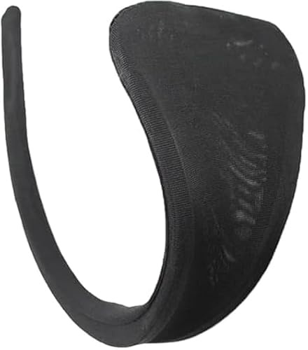 C-String Panties Sexy Mini Bikini Thong Self-Adhesive Strapless Panties Invisible Sheer Threaded Beach Panties (Black)