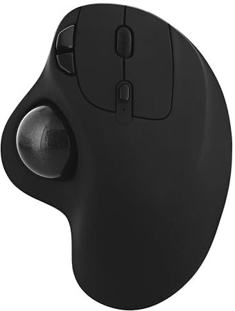 T'nB - Mouse TRACKBALL Ricaricabile Senza Fili Bluetooth con 6 Comandi, Design Ergonomico, Preciso e Fluido - Nero