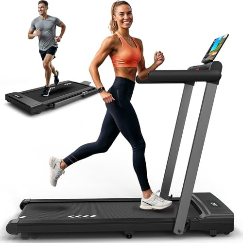 FYSIQ 3-in-1 Laufband für Zuhause - Walking Pad Hochleistung bis 12 km/h, Dual LED Anzeige, 12 Programme, Fernbedienung, Klappbar und APP-kompatibel