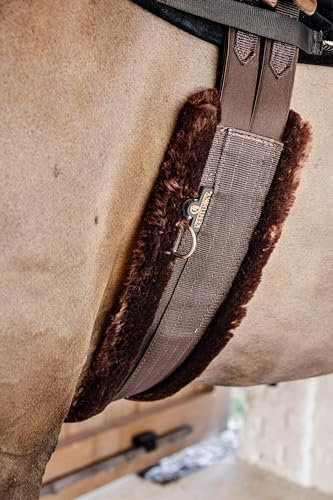 Kentucky Horsewear - Sattelgurt - Wolle/Pelz - Braun/Braun 130cm