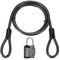 Cable de bloqueo de bicicleta, 10 mm x 1,25 m, cuerda de alambre de seguridad recubierta de acero con revestimiento de seguridad, cables de bloqueo con doble bucle para equipaje y motocicleta