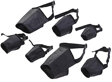 BELLIFFY 7pezzi Museruola Per Cani Regolabile in Tessuto Traspirante Leggero Per Piccoli Medi Grandi Extra Grandi Anti-morso Anti-abbaio e Contro Masticazione Completo Per Animali Domestici