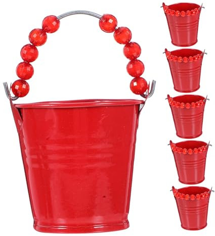 KOMBIUDA 6 Cubos Pequeños De Hierro Juego De Mini Cubos Para Fiestas y Manualidades Contenedor De Dulces