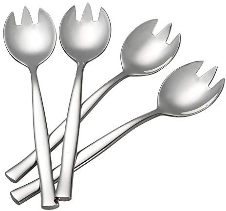 Qskely 4-Pack Sporks, 7.9 Inch Stainless Steel Sporks, Metal Spork Set for Pasta, Soup, Dessert
