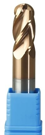 Fraise en carbure de tungstène à quatre cannelures, en acier, HRC58 for le métal, 4 cannelures, nez sphérique, 1 pièce(D16xR8xD16x100L)