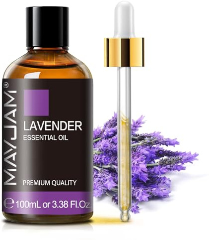 Huiles Essentielles Lavande 100ml, MAYJAM Huile De Lavande 100% Pure, IdéAl Pour L'AromathéRapie Aroma Diffuseur Huile Parfumée Massage