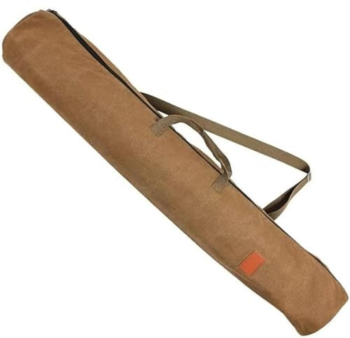 YHESUBZ Bolsa de Pesca,Bolsa de Almacenamiento de Lona para caña de Pescar, Correa de Hombro Ajustable, portátil de Alta Capacidad para Llevar caña de Pescar (120 * 30cm,Amarillo)