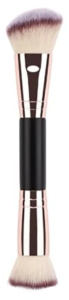 Brocha de Maquillaje Doble Punta - Pincel Base | Diseño Mango Largo para Líquido, Polvo, Crema, Sombra de Ojos | Herramienta Profesional estilo Belleza con Viaje & Uso Diario