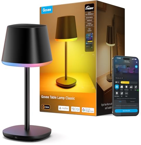 Govee RGBICWW Lamparas de Mesita de Noche, Lampara Mesita Noche LED