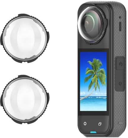 Natbok 2-pack för Insta360 X5 linsskyddsskydd, skyddskåpa 10H härdat glas för Insta360 X5 kamera genomskinliga skyddssats dammsäker, reptålig linsskydd tillbehör