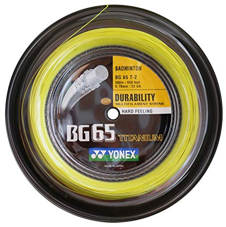 YONEX BG65Ti 200m Badminton String Reel, White
