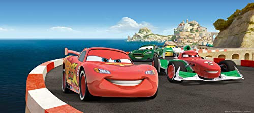 AG Design Cars Disney Bergrennen Fototapete, Vlies, Bunt, 202 x 90 cm