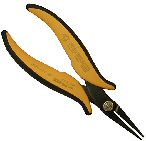 Piergiacomi - PN2006 Pinza Lunga 160mm con becchi a Punta Lisci - Lunghezza punta 28mm, Spessore punta 1,2x1mm - Adatta alle Aree difficilmente accessibili - Arancione - Made in Italy