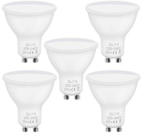 Vicloon GU10 LED Lampe, 5 Stück 6W 480LM 2700K Warmweiß LED Leuchtmittle, Ersatz für 50W Halogenlampen, Nicht Dimmbar, 120° Abstrahlwinkel Spotlight, AC 220-240V GU10 LED Birnen