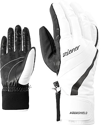Ziener Damen Kitty AS Ski-Handschuhe/Wintersport | Wasserdicht Atmungsaktiv, white, 8,5