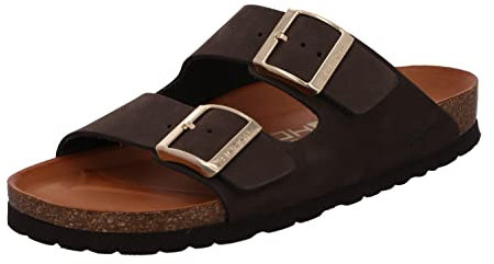 Rohde Alba Pantolette Damen Hausschuhe Sandale Leder 565014 Mocca, Schuhgröße:38 EU