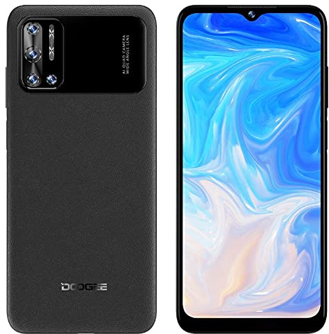 DOOGEE N40 PRO Android 11 Smartphone Ohne Vertrag, Helio P60 Octa-Core 6GB+128GB,6.52'' HD+ Handy,6380mAh Akku, 20MP Quad-Rückfahrkamera, 16MP Frontkamera, Fingerabdruck DUAL SIM GPS Schwarz