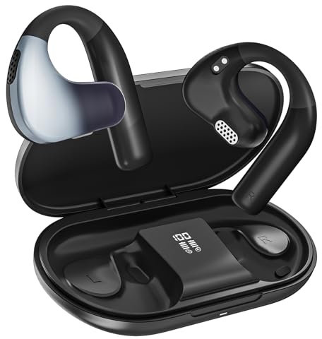 HIFI WALKER Auriculares Open Ear Bluetooth 5.3 Deportivos, Driver HiFi 16,2mm, 12h Música, Auriculares Inalámbricos Bluetooth para Correr, Multi-Dispositivo, 8h Llamadas, 50h Standby