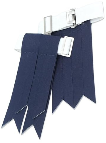 Calze da kilt da uomo, con fibbie regolabili, tinta unita e tartan, giarrettiera in lana acrilica a punta