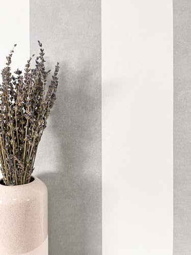 Newroom Papel Pintado TNT Rayas Gris Salón Estilo Minimalista