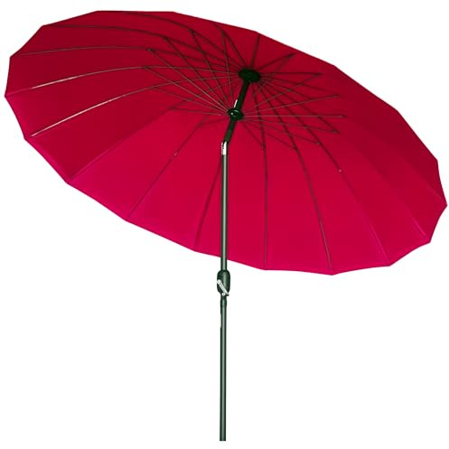 Outsunny Ombrellone da Giardino 2.5x2.5 m Inclinabile con Manovella, Ombrellone da Esterno con 18 Stecche in Metallo e Poliestere 160g/㎡, per Cortile, Terrazza e Balcone, UV30+, Rosso Vino