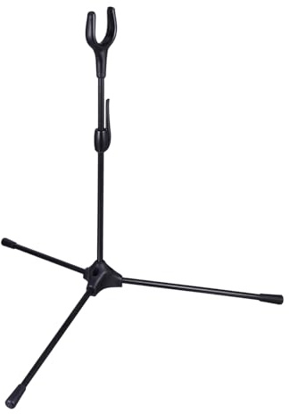 UKCOCO Supporto Treppiede per Arco Ricurvo Pieghevole in Nero Rastrelliera Resistente per Tiro Sportivo e Caccia Stand Portatile con Elevata capacità di Carico e Protezione Antiurto