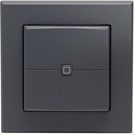 Homematic IP Smart Home Wall Switch - 2-Way, Anthracite, Wall Switch, Two Buttons, Accessories for Your Homematic IP Smart Home, Universal, Switches Actuators and Thermostats, Wireless, 161869A0