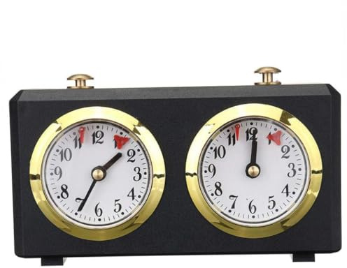 Veesper Orologio da Scacchi Timer Orologio da Scacchi Meccanico da Gioco Vintage Conta su/Giù Portatile per la Partita a