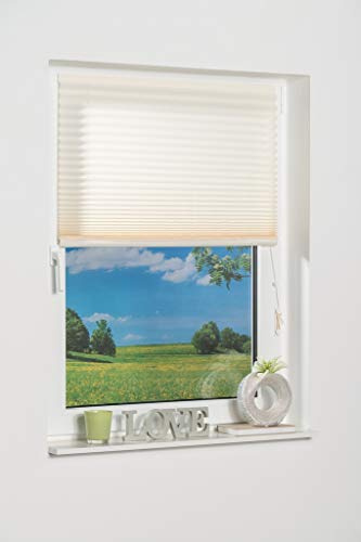 K-home Klebe-Plissee Creme Lichtschutz, 110 x 130 cm (B x L)
