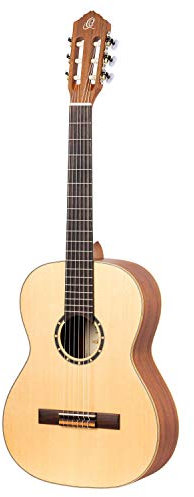 Ortega Guitars Konzert Gitarre Linkshänder – 7/8 – Family Series – Inklusive Gig Bag – Fichte, Mahagoni, Natur (R121-7/8-L)