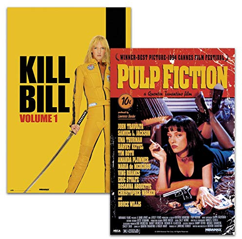 Close Up Uma Thurman Posterset – uppsättning av 2 affischer Kill Bill – Vol.1 och Pulp Fiction (61 cm x 91,5 cm) + Ü-affisch