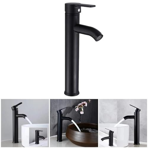 NEWFUN Robinet de Salle de Bain Noir - Haute Qualité, Eau Froide et Chaude - Adapté pour un Diamètre Intérieur de 32 mm à 42 mm
