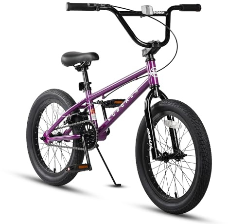 cubsala Freestyle BMX Bike, 18 Inch Kids Bicycle for 5-9 Years Old Kids and Beginner Level Rider, Purple