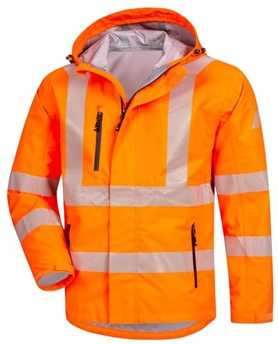 Nitras Warnschutz Regenjacke MOTION TEX VIZ PLUS, orange, Größe L