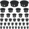 160 PCS Plastic Hole Plug Set - Snap-In Locking Caps in Assorted Sizes (Black)