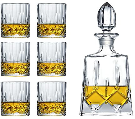 sjdoPulse Verre À Whisky en Cristal De Luxe pour Tasses À Vin, Lot de 2/4/6 Gobelets À Bourbon, Scotch, Cocktail, Cognac, Whisky Irlandais, Verre De Dégustation De Vin Professionnel (6 Tasses)