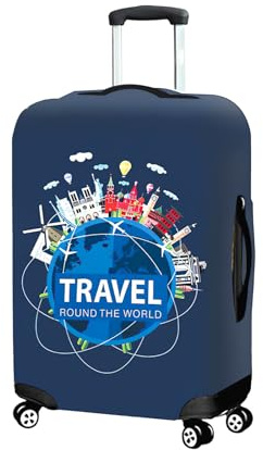 Pinsheng Elastique Housse De Valise Lavable Protection De Valise Housse Bagage Voyager Protecteur Couverture pour Valise 18 à 32 Pouces (S(18-21 Inch))