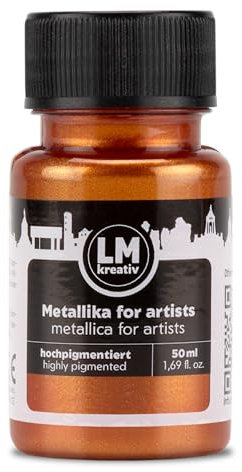 LM-Kreativ Metallika for Artists 50 ml - Bronze - Metallic Acrylfarbe/Bastelfarbe. Für kreative Projekte auf Holz, Leinwand, Keramik. Hochdeckend, lichtecht. Für Künstler und Bastler