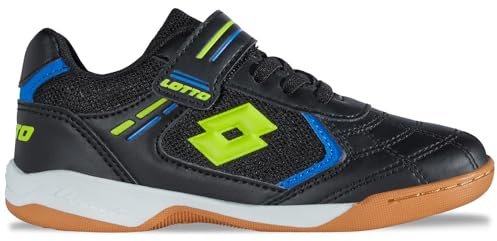 Lotto SOCCERA T Unisex Kids Sneaker, Black/Lime, 38 EU, Nero Lime, 38 EU