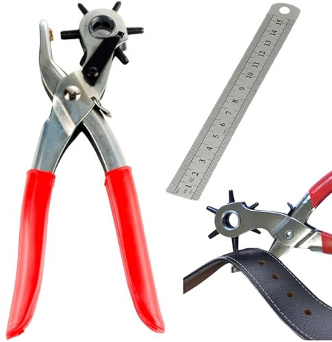Perforadora de Cuero,2 piezas Sacabocados para Cuero,Agujeros Cinturon,Sacabocados,Punzón de Cinturón,Sacabocados Cuero Agujeros de Cinturon,Maquina para Perforar Tarjetas