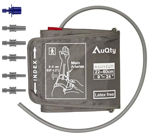 Manguito de presión arterial extra grande XXL de 22 a 60 cm con 6 conectores, compatible con otras marcas para brazos normales y grandes