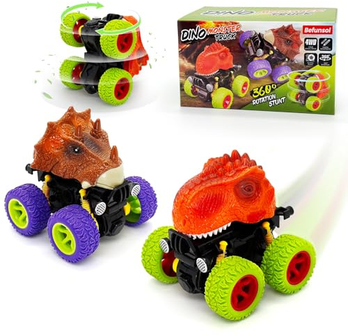 Befunsol Jouet Voiture Enfant 2 Ans Garcon, Monster Truck Dinosaure Jouet Enfant Garcon 2 3 Ans, Jeux Camion Cadeau Enfant 2 3 4 5 Ans Garçon