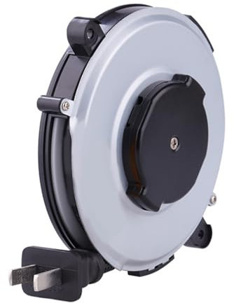 BASSFLY Enrouleur Electrique, Enrouleur de rallon Portable avec Fonction rétractable Automatique, idéal for Les activités de Plein air et Une Alimentation fiable des appareils