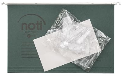 Noti Foolscap Suspension Files for Filing Cabinets, Including Tabs & Inserts Pack of 25