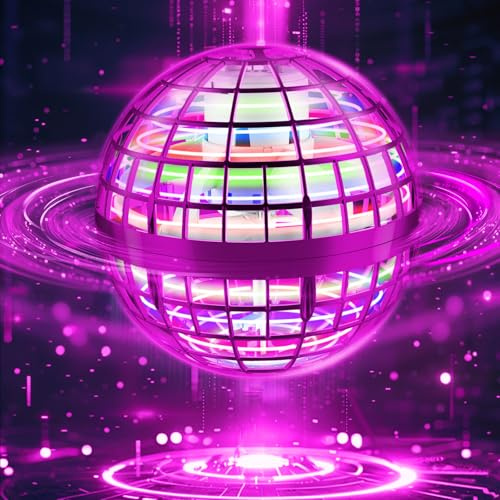 Flying Orb Ball 2025, Hover Ball Pro, Hand Controller Mini Drone, Toys for 6 7 8 9 10 11 12 Boys Girls Kids, RGB Magic Globe Boomerang Orbi Ball, Cool Stuff Birthday Gifts Christmas Stocking Fillers
