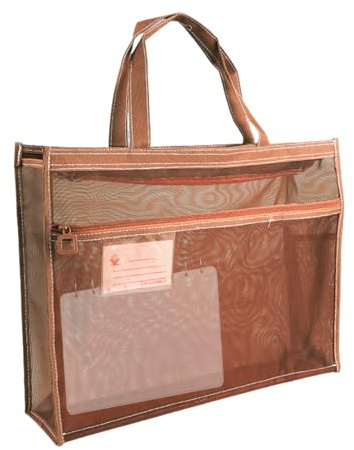 ycezw Borsa Portaoggetti Artistica Trasparente - Borsas Organizer Grande In Rete, Con Manico Regolabile, Custodia Con Cerniera Dal Design Spazioso | Cartella A3 Portatile Per Disegni, Poster,